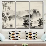 Chinese Traditional Style Black and White Landscape Painting for Sofa Background Canvas Painting Wall Art Picture HomeDecoration - Image 4