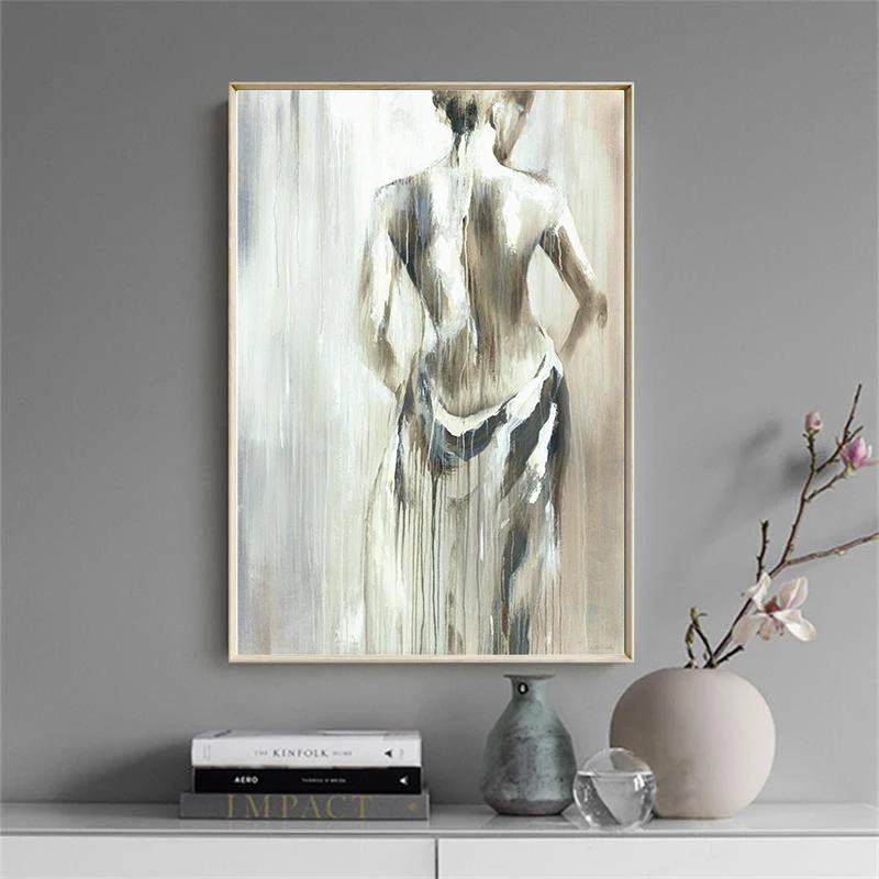 kf-H4caa59d5c31447e9acc6eb069457616cI Nordic Home Decor Canvas Painting Wall Art Drawing Black and White Figure Poster Picture Scandinavian Art Print for Living Room - Image 1