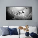 Black Love Kiss Canvas Painting Abstract Print Poster Pictures Home Bedroom Living Room Decoration Wall Art - Image 5