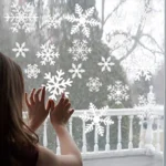 38 Pcs/Lot Snowflake Electrostatic Wall Stickers Window Kids Room Christmas Decoration Decals For Home Decor New Year Wallpaper