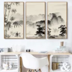 Chinese Traditional Style Black and White Landscape Painting for Sofa Background Canvas Painting Wall Art Picture HomeDecoration - Image 2