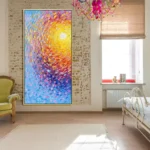Abstract Colorful Sun Halo Canvas Painting Modern Aesthetic Large Size Sunrise Posters Prints Boho Living Room Office Home Decor - Image 5