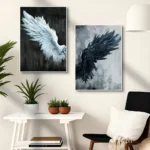 2PCS/Sets Black White Angel Wings Posters Canvas Painting Prints Abstract Vintage Wall Art for Living Room Home Decor Unframed - Image 4
