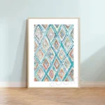 Moroccan Rug Watercolor Art Print Blush Pink Rug Painting Canvas Poster Modern Boho Wall Picture Morocco Travel Gift Home Decor - Image 4