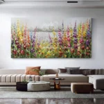 Mintura,Handmade Knife Flower Oil Painting on Canvas,Modern Art Picture,Room Home Decoration,Textured Floral Poster,Wall Hanging - Image 3