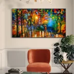 Modern Colorful Abstract Canvas Prints Art Rainy Garden Landscape Posters Picture Wall Art Painting for Living Room Bedroom - Image 3