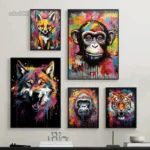 Banksy Graffiti Art Posters Animals Tiger Wolf Panda with Balloon Street Wall Art Canvas Painting Abstract Pop Art Home Decor - Image 3