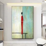 Mintura Handpainted Abstract Figure Oil Painting on Canvas Modern Large Wall Art for Living Room Home Decoration Artwork Perfec