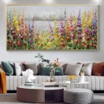 Mintura,Handmade Knife Flower Oil Painting on Canvas,Modern Art Picture,Room Home Decoration,Textured Floral Poster,Wall Hanging