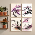 Chinese Plum Blossom Ink Painting Theme Canvas Printing Fashion Popular Colors Mural Painting Studio Home Art Decoration Gifts - Image 2
