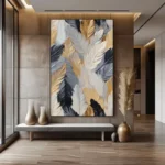 Scandinavian Abstract Golden Feather Nordic Poster Canvas Painting Wall Art Pictures Home Living Room Decor Gift - Image 2