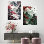 Chinese Plum Blossom Ink Painting Theme Canvas Printing Fashion Popular Colors Mural Painting Studio Home Art Decoration Gifts - Image 3