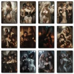 Mask Masquerade Sexy Woman Witch Fantasy Dark Posters and Prints Canvas Printing Wall Art Picture for Living Room Home Decor