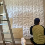 1 Pc 3d Wall Sticker Wall Panel Cut Geometric Diamond Carving Wood Tile Adhesive Bottom Non Self Adhesive Art Decorations - Image 5