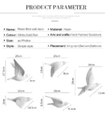 Nordic Style Resin Birds Creative For Wall 3D Sticker Living Room Animal Figurine Wall Mural TV Wall Background Home Decor Craft - Image 6