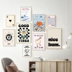 Simplicity Vintage Pink Cartoon Print Canvas Posters Wall Art Poster Home Decor Canvas Print Painting Living Room Bedroom Decor - Image 3