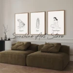 European Cities Minimal Line Art Poster Traveling Aesthetic Canvas Prints One Line Drawing Rome Amsterdam London Wall Decoration - Image 2