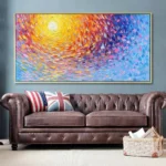 Abstract Colorful Sun Halo Canvas Painting Modern Aesthetic Large Size Sunrise Posters Prints Boho Living Room Office Home Decor - Image 3