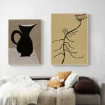 Modern Geometric Pattern Abstract Flora Aesthetics Poster Print Canvas Wall Art Picture Home Living Room Decorative Painting Set - Image 2