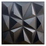 1 Pc 3d Wall Sticker Wall Panel Cut Geometric Diamond Carving Wood Tile Adhesive Bottom Non Self Adhesive Art Decorations - Image 3