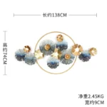 Golden 3D Flower Wall Hanging for Home Decoration, Living Room and Hotel Decor, Wall-Mounted Metal Art, Large Iron ArtCrafts - Image 5