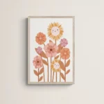 Colorful Rainbow Sun Cloud flower Poster Prints Wall Art Boho Style Canvas Painting for Child Nursery Decoration Girl Room Art - Image 3