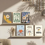 Simplicity Vintage Pink Cartoon Print Canvas Posters Wall Art Poster Home Decor Canvas Print Painting Living Room Bedroom Decor - Image 2