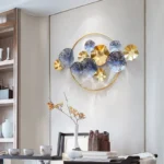 Golden 3D Flower Wall Hanging for Home Decoration, Living Room and Hotel Decor, Wall-Mounted Metal Art, Large Iron ArtCrafts - Image 4