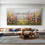 Mintura,Handmade Knife Flower Oil Painting on Canvas,Modern Art Picture,Room Home Decoration,Textured Floral Poster,Wall Hanging - Image 2