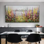 Mintura,Handmade Knife Flower Oil Painting on Canvas,Modern Art Picture,Room Home Decoration,Textured Floral Poster,Wall Hanging - Image 4