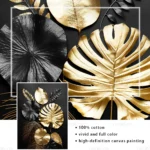 Luxury Black Golden Plant Leaf Canvas Poster Print Modern Home Abstract Wall Art Painting Living Room Decor Gift - Image 6
