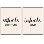 Inhale Exhale Print Set of 2 Digital Prints Boho Decor Spiritual Decor Instant Download Yoga Poster Bedroom Wall Art Boho Print