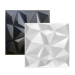 1 Pc 3d Wall Sticker Wall Panel Cut Geometric Diamond Carving Wood Tile Adhesive Bottom Non Self Adhesive Art Decorations