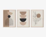 Modern Bohemia Set of 3,neutral Geometric Wall Art,minimalist Plant Wall,printable Digital Printing,frameless Canvas Painting - Image 5