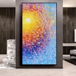Abstract Colorful Sun Halo Canvas Painting Modern Aesthetic Large Size Sunrise Posters Prints Boho Living Room Office Home Decor - Image 4