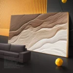 3D Minimalist Abstract Large Textured Waves Poster Print Off-White Neutral Tones Wall Art Canvas Painting Living Room Home Decor - Image 5