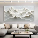Modern Minimalist Mountain Relief Art Posters Prints 3D White Texture Mountain Landscape Canvas Painting Simple Wall Home Decor - Image 4