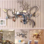 Acrylic Flower Mirror 3D Decorative Wall Stickers, Art Muralist for Bedroom TV Background Decoration - Image 4