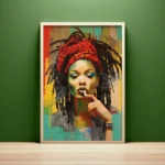 Pirate Pop Women Portrait Jamaican Cigar Smoking Surreal Poster Print Wall Art Pictures Canvas Painting Living Room Home Decor - Image 2
