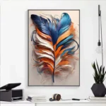 Scandinavian Abstract Golden Feather Nordic Poster Canvas Painting Wall Art Pictures Home Living Room Decor Gift - Image 4