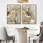 Marble Beige Gold Abstract Wall Art Posters Luxury Canvas Painting Prints Pictures Modern Living Room Interior Home Decoration - Image 3