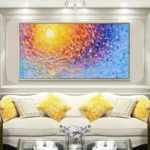 Abstract Colorful Sun Halo Canvas Painting Modern Aesthetic Large Size Sunrise Posters Prints Boho Living Room Office Home Decor - Image 2