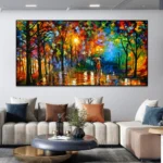 Modern Colorful Abstract Canvas Prints Art Rainy Garden Landscape Posters Picture Wall Art Painting for Living Room Bedroom - Image 5