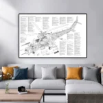 Black White Mi-24 Military Helicopter Cutaway Drawing Key Poster Prints Wall Art Canvas Painting for Living Room Home Decoration - Image 3