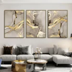 Marble Beige Gold Abstract Wall Art Posters Luxury Canvas Painting Prints Pictures Modern Living Room Interior Home Decoration - Image 2