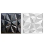 1 Pc 3d Wall Sticker Wall Panel Cut Geometric Diamond Carving Wood Tile Adhesive Bottom Non Self Adhesive Art Decorations - Image 2