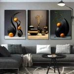 3pcs/set Abstract Canvas Print Posters Three-dimensional Sculpture Ceramic Wall Art Poster Living Room Bedroom Bathroom Decor - Image 3