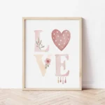 Bohemian Style Rainbow Series Canvas Painting Pink Sun Love Heart Cosy Wall Art Girls Bedroom Trend Decoration Unframed Poster - Image 5